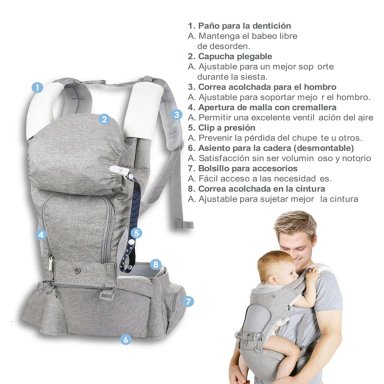 PORTA BEBE BEBESIT BB0300BCY019G GRIS CY019 - 5