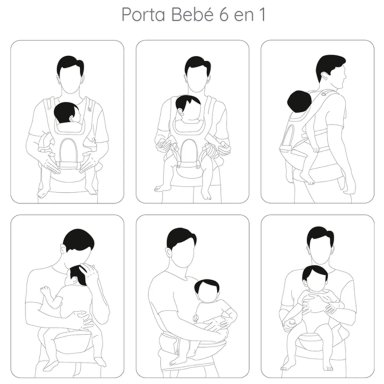 PORTA BEBE BEBESIT BB0300BCY019G GRIS CY019 - 6
