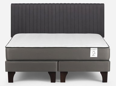 CAMA EUROPEA ROSEN NEW STYLE 2 PLUS KING B/D + RESPALDO LUCIO GRIS - 1