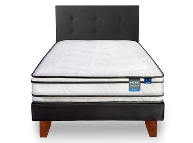 CAMA EUROPEA FLEX INNOVA 1.5 PLAZAS + RESPALDO ROYAL NEGRO - 1