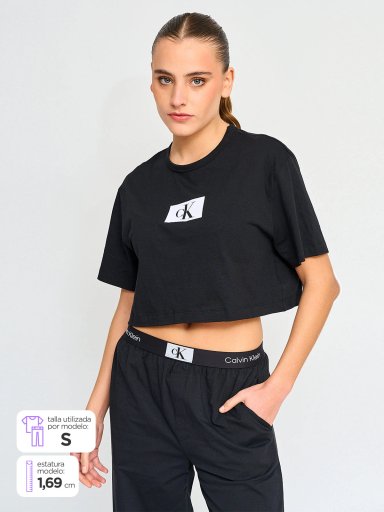POLERA MANGA CORTA ALGODÓN MUJER CALVIN KLEIN NEGRO QS6946001 - 1