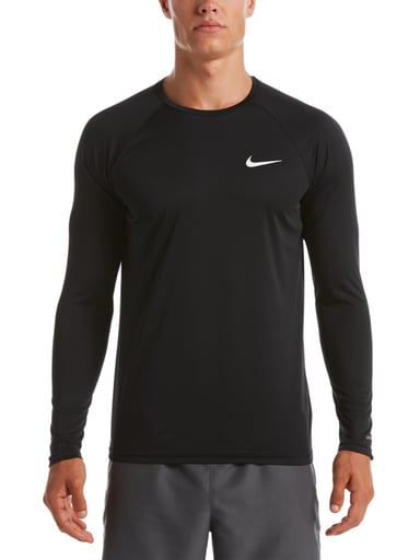 POLERA HOMBRE NIKE NESSA587-001 NEGRO MANGA LARGA HYDROGUARD 40 UPF - 1