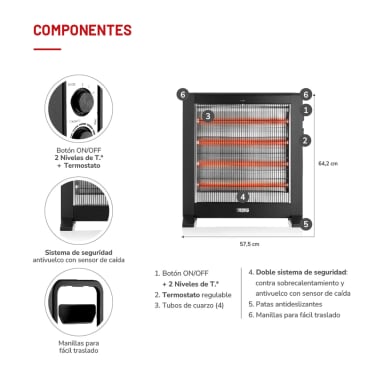 ESTUFA ELÉCTRICA THOMAS RADIADOR TH-RFC55 - 5