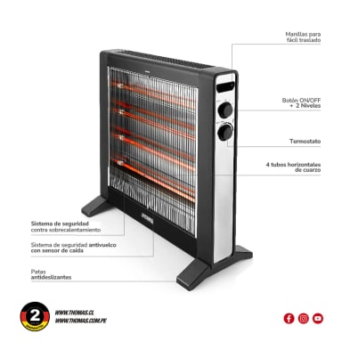 ESTUFA ELÉCTRICA THOMAS RADIADOR TH-RFC55 - 6