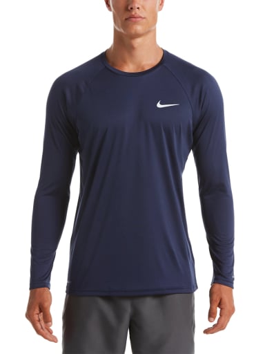 POLERA NATACIÓN HOMBRE NIKE NESSA587-440 AZUL MANGA LARGA ESSENTIAL HYDROGUARD - 1