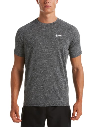 POLERA NATACIÓN HOMBRE NIKE NESSA589-001 GRIS MANGA CORTA ESSENTIAL HYDROGUARD - 1
