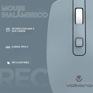 MOUSE INALÁMBRICO VOLKANO SERIE GRANITE - 6