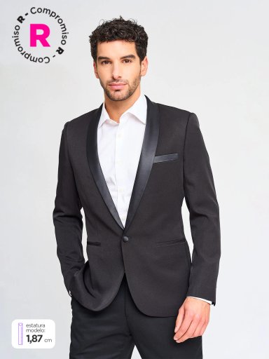 VESTÓN HOMBRE INDEX SOLAPA SATINADA - 1