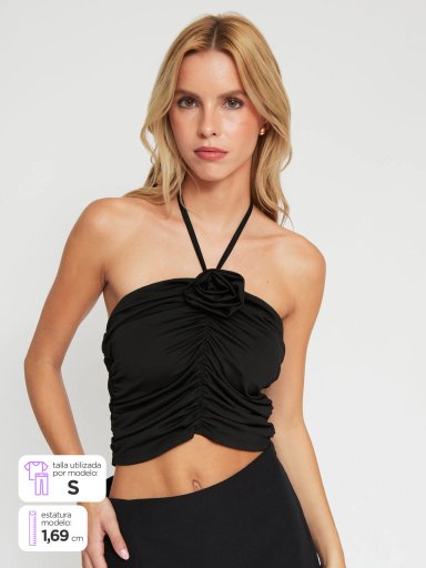 POLERA MUJER INDEX SIN MANGAS FLOR - 1