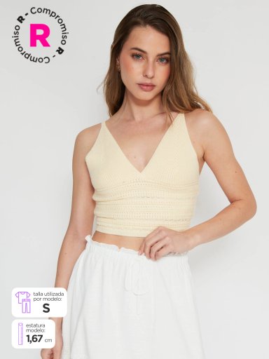 POLERA MUJER INDEX SIN MANGAS TEJIDO - 1