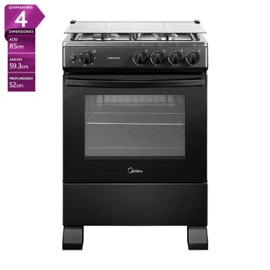 COCINA A GAS MIDEA MFO-MG24TCSSLBK 4 PLATOS NEGRO - 1