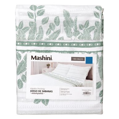 JUEGO DE SÁBANAS MASHINI 180 HILOS 2 PLAZAS SELVA - 5