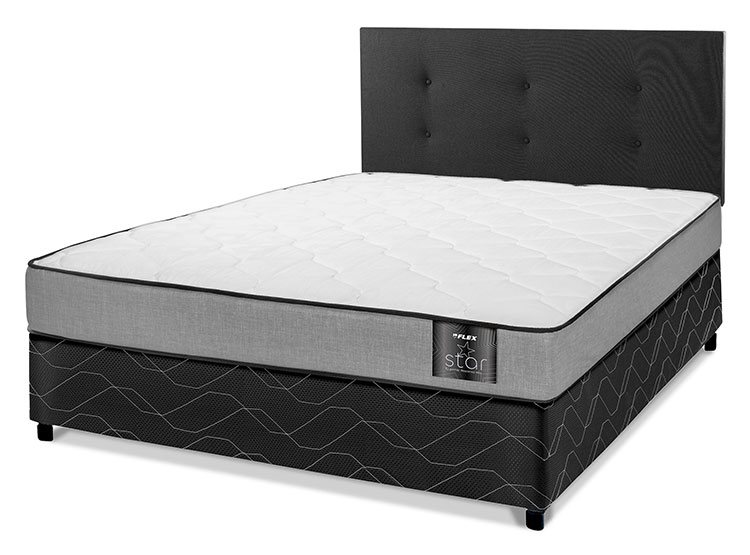JUEGO DE DORMITORIO FLEX CAMA AMERICANA STAR 2 PLAZAS + RESPALDO ROYAL NEGRO