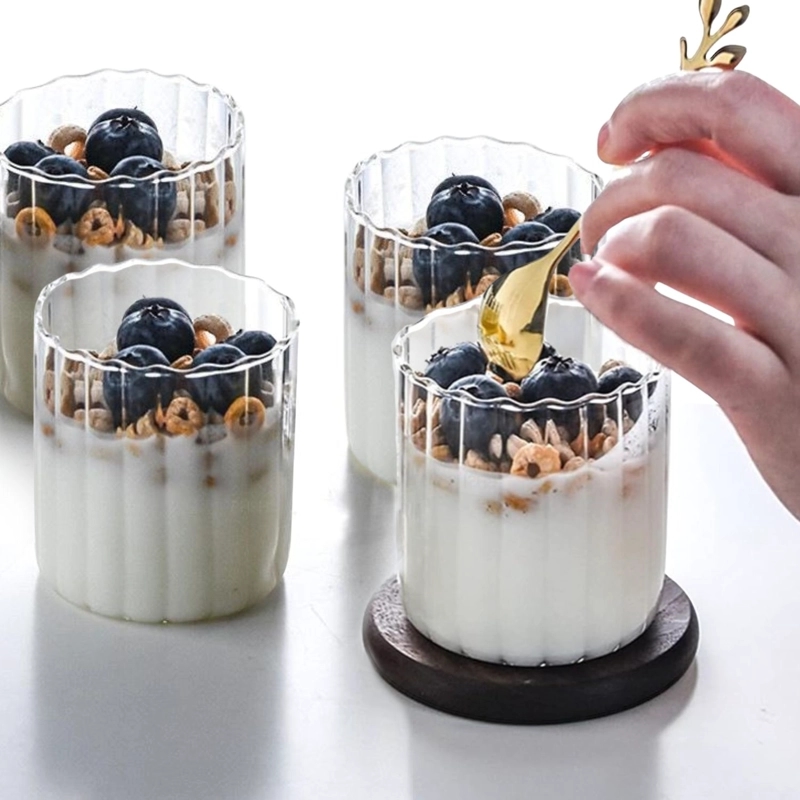 SET DE 4 VASOS DE VIDRIO VERTICAL CHIC DE 450 ML