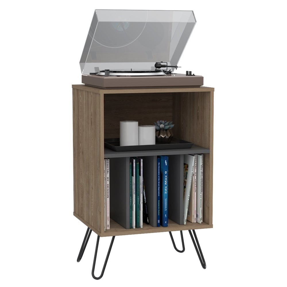 MUEBLE AUXILIAR VASSEL MIEL Y PLOMO 80X50X45 CM