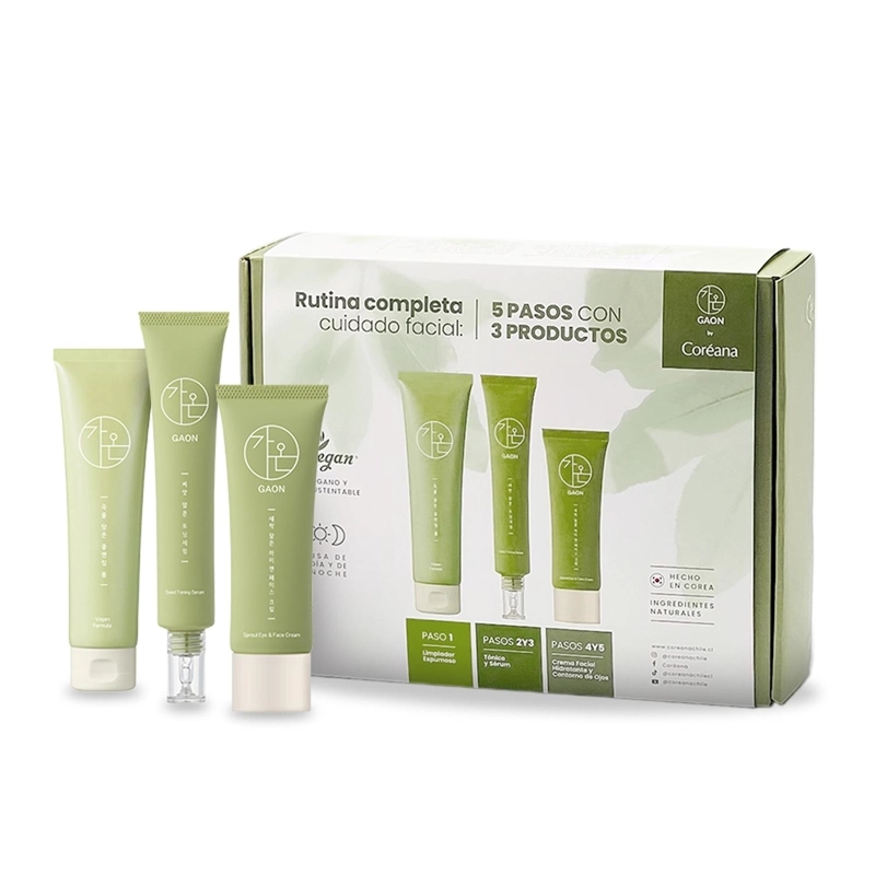 SET COREANO REGALABLE RUTINA COMPLETA FACIAL GAON VEGANA