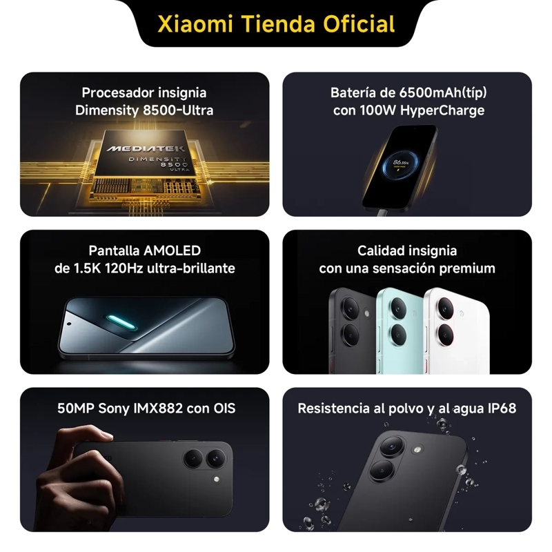 XIAOMI POCO X8 PRO 5G RAM 8G+ 256GB IP68 RESISTENTE AGUA NFC -BLANCO