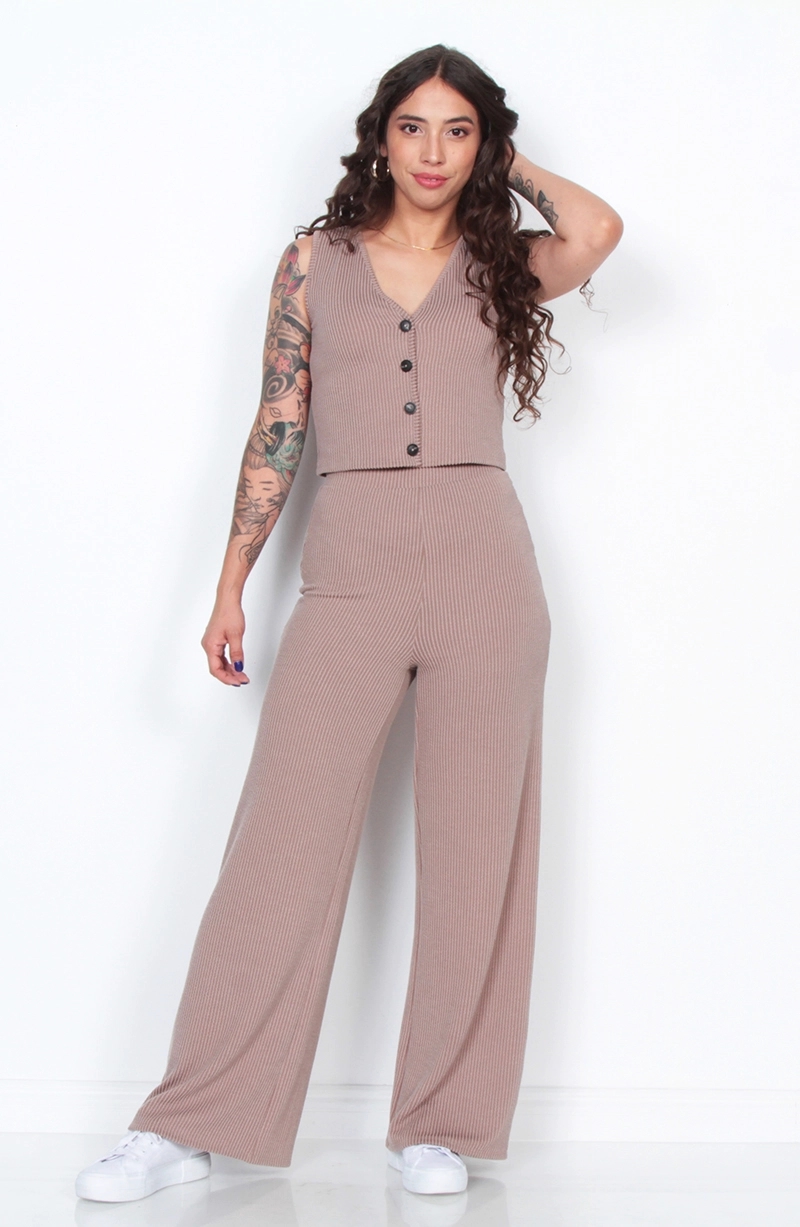 CONJUNTO VEST Y PANTALON SOLIDO