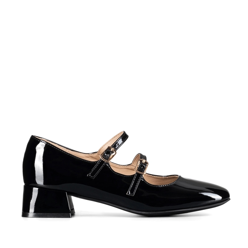 ZAPATOS MARY JANE CHAROL  NEGRO TACO MUJER WEIDE YL66