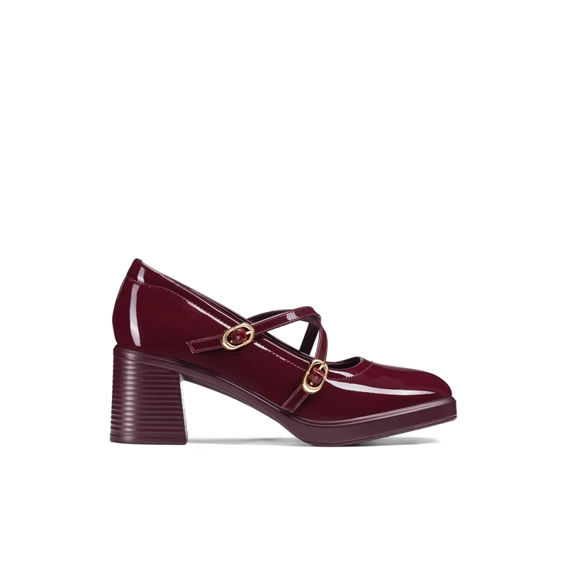 ZAPATOS TACO CASUAL PU ACHAROLADO MUJER CUADRADO WEIDE GH220
