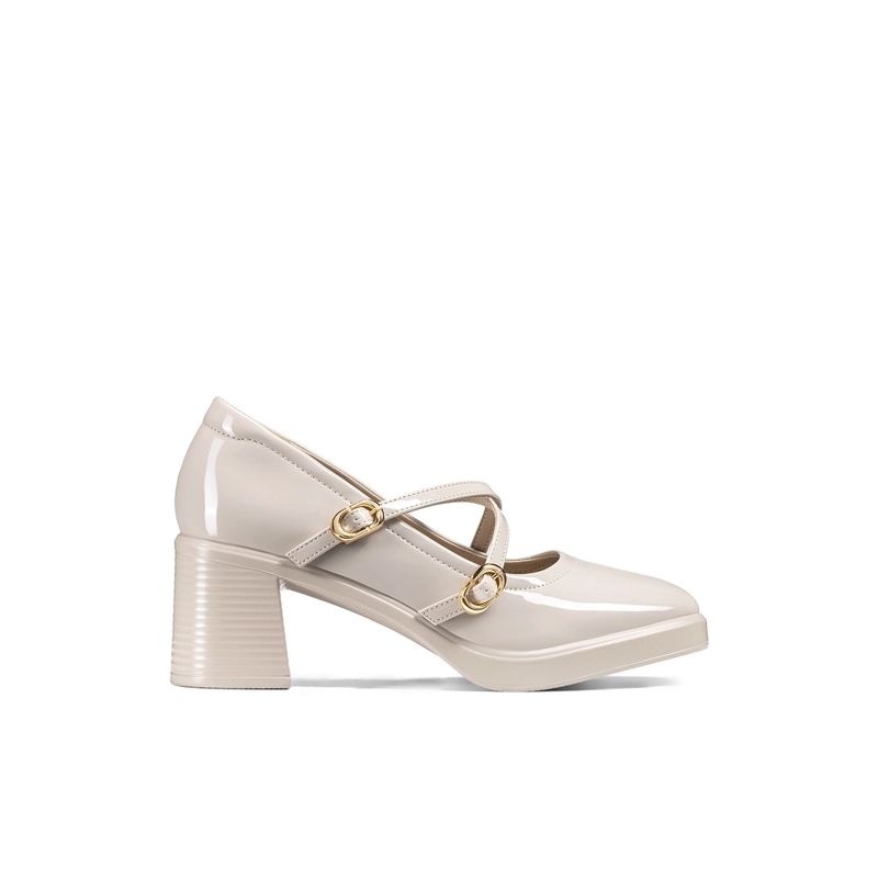 ZAPATOS TACO CASUAL PU ACHAROLADO MUJER CUADRADO WEIDE GH220