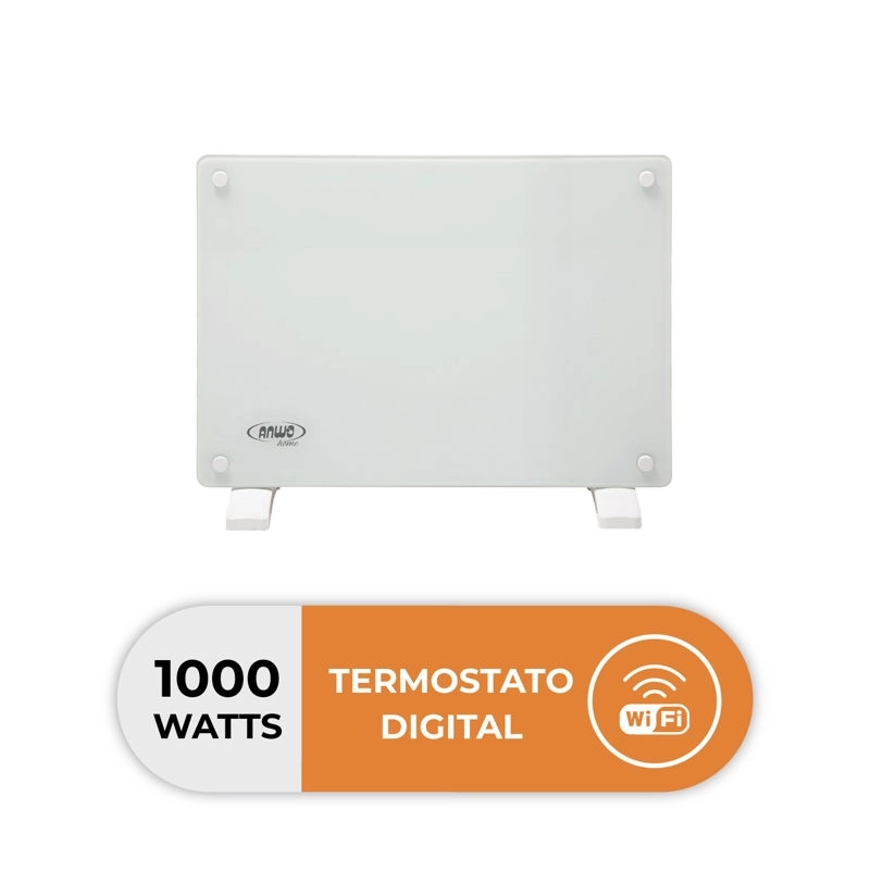 ESTUFA ELE CTRICA ANWO PANEL CONVECTIVO VIDRIO 1000W PROGRAMABLE CON WIFI