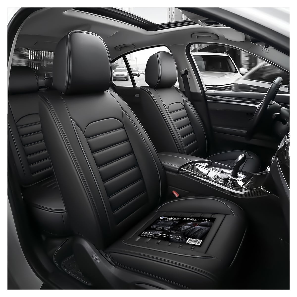 FUNDA CUBRE ASIENTO GALANTA ECOCUERO SET 5 ASIENTOS LUXURY