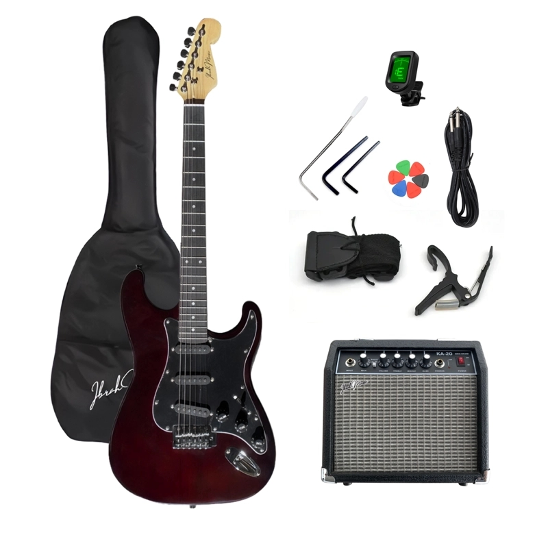 GUITARRA ELECTRICA STRATOCASTER IBRAH + AMPLIF + ACCESORIOS