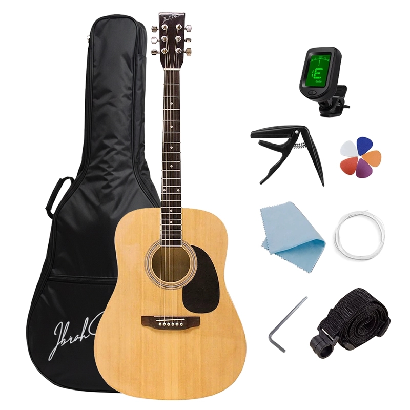 GUITARRA ACUSTICA 41 DREADNOUGHT IBRAH MUSIC CAFE  + ACCESORIOS