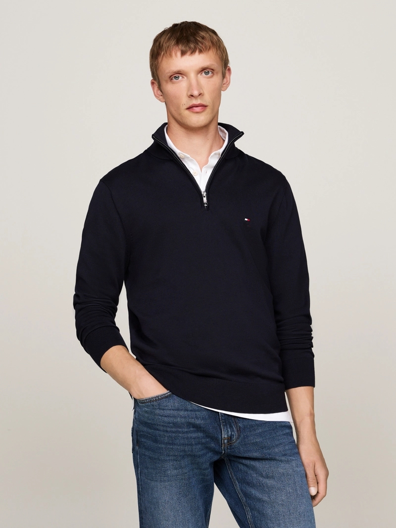 SWEATER ESSENTIAL COTTON CON CIERRE