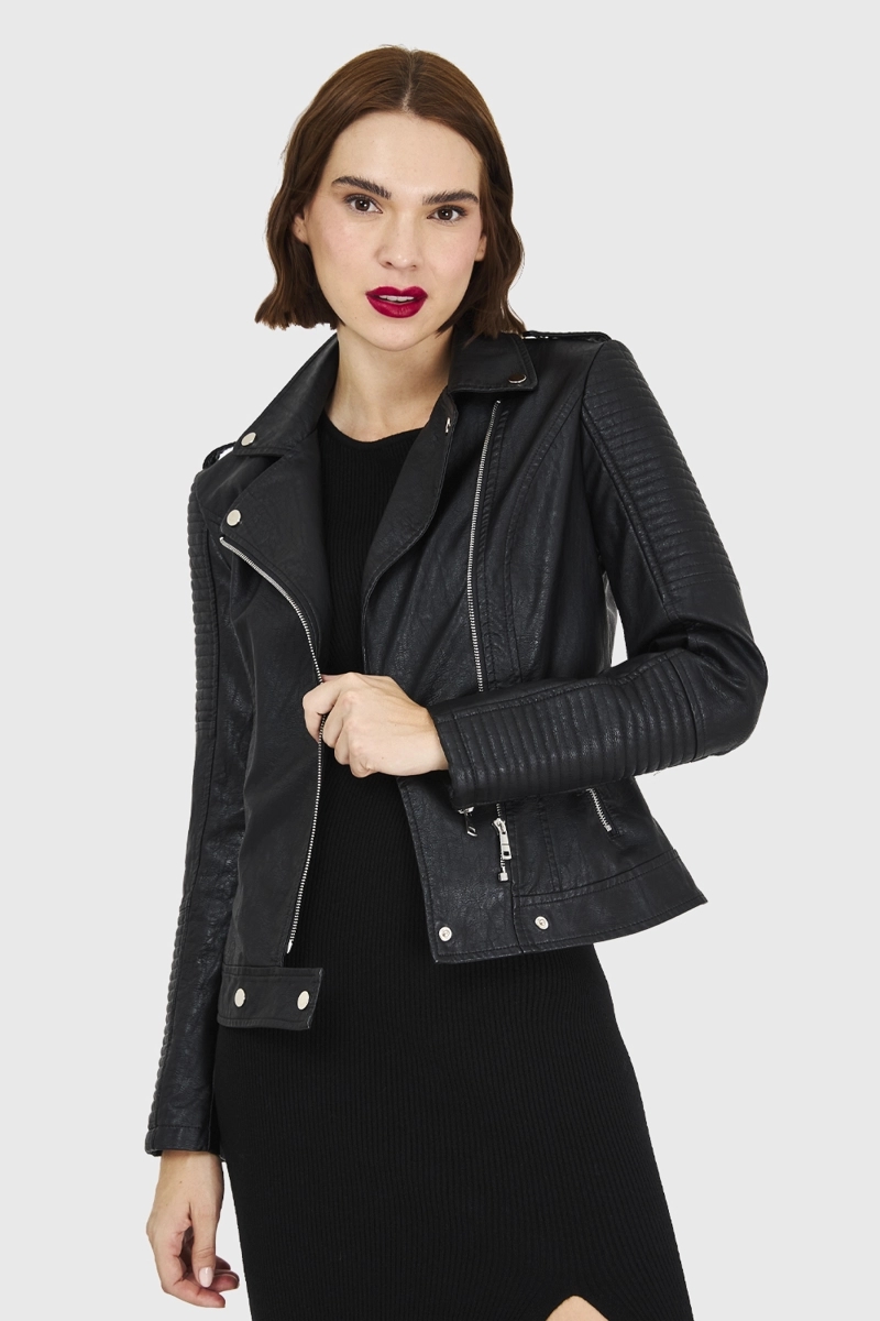 CHAQUETA BIKER NEGRO NICOPOLY