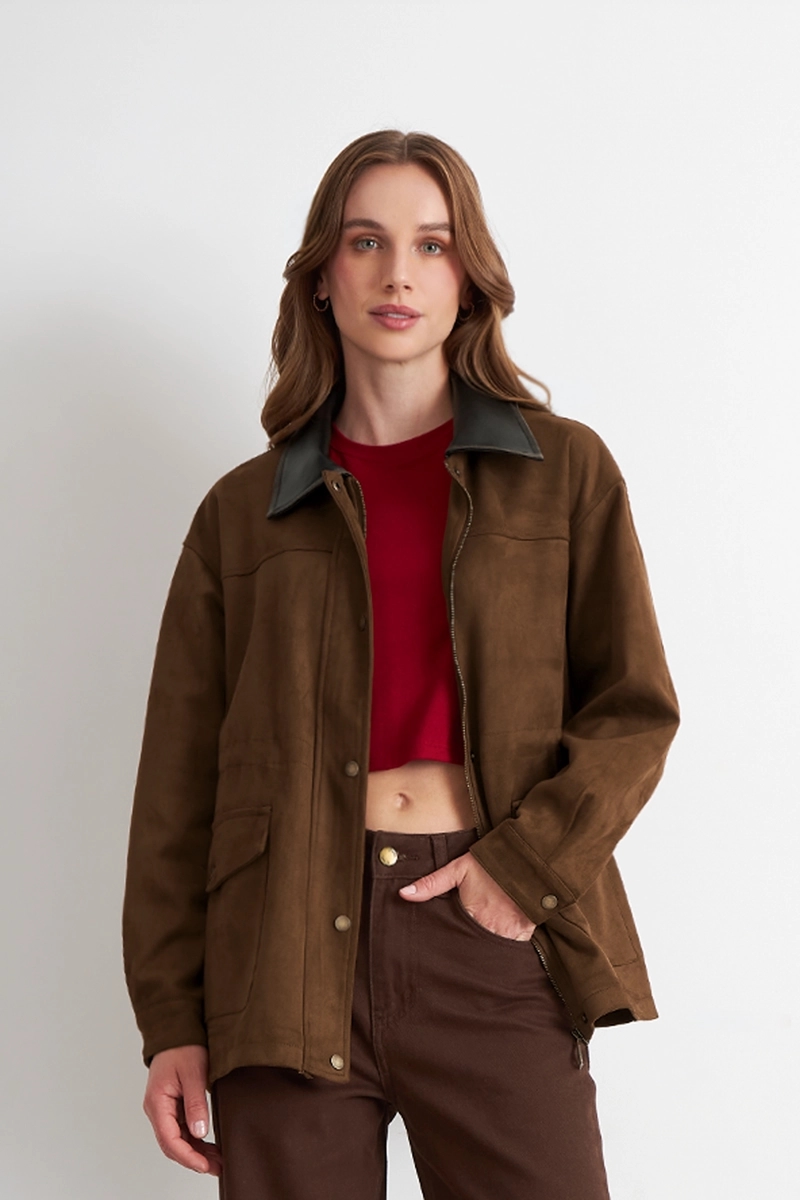 CHAQUETA MUJER NICOPOLY TIPO BARBOUR CAFE