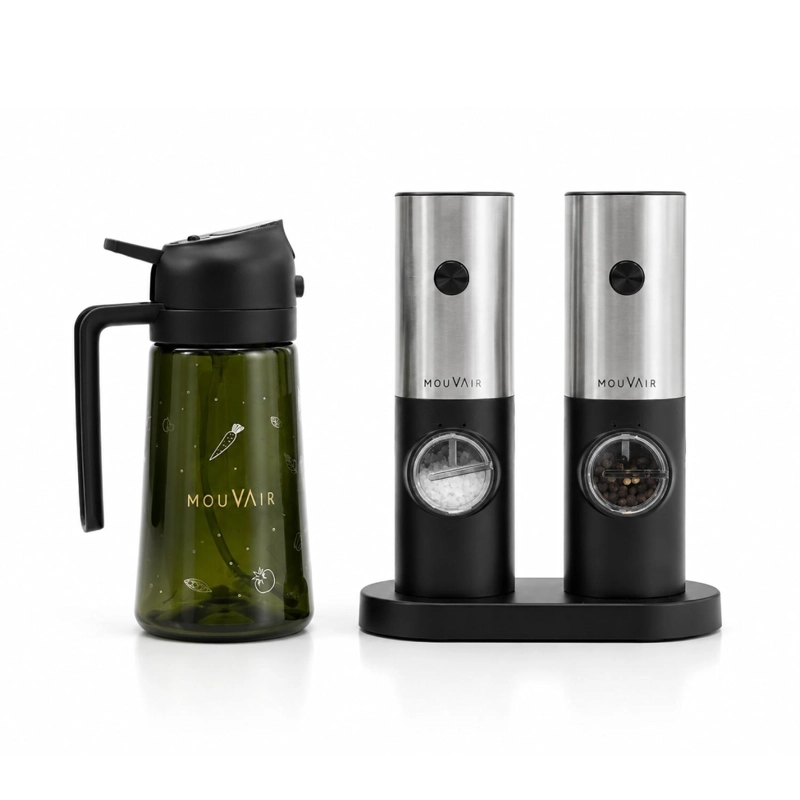 PACK MOLINILLO ELE CTRICO DE SAL Y PIMIENTA + ROCIADOR DE ACEITE