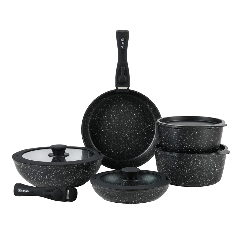 BATERIA DE COCINA ANTIADHERENTE OXFORD GRANITO 15PCS SIMPLIT