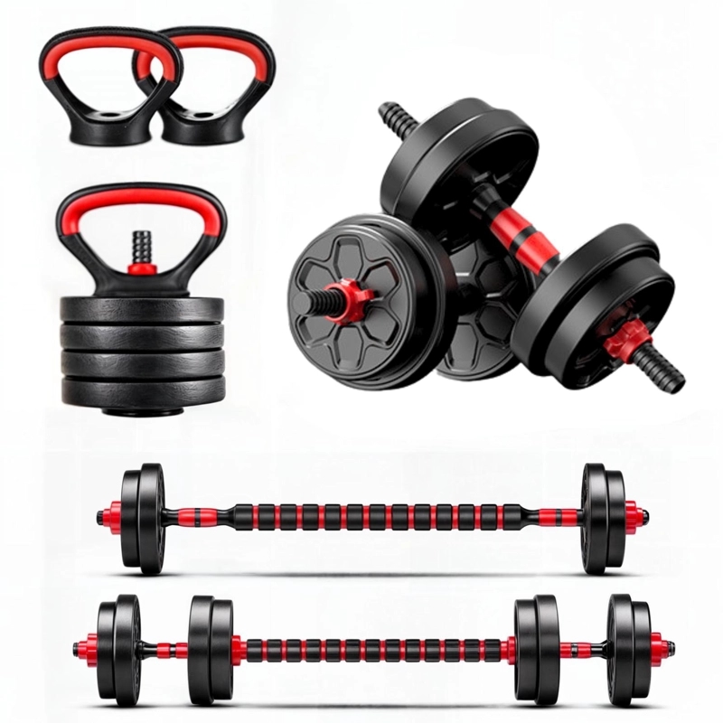 SET MANCUERNAS CONVERTIBLE A BARRA AJUSTABLES 10 KG