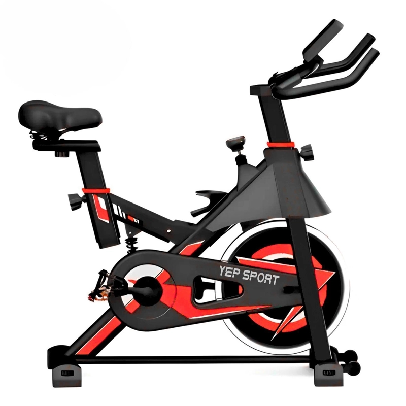 BICICLETA SPINNING ANTI SHOCK PRO 14 KG DISCO 1016-4RED