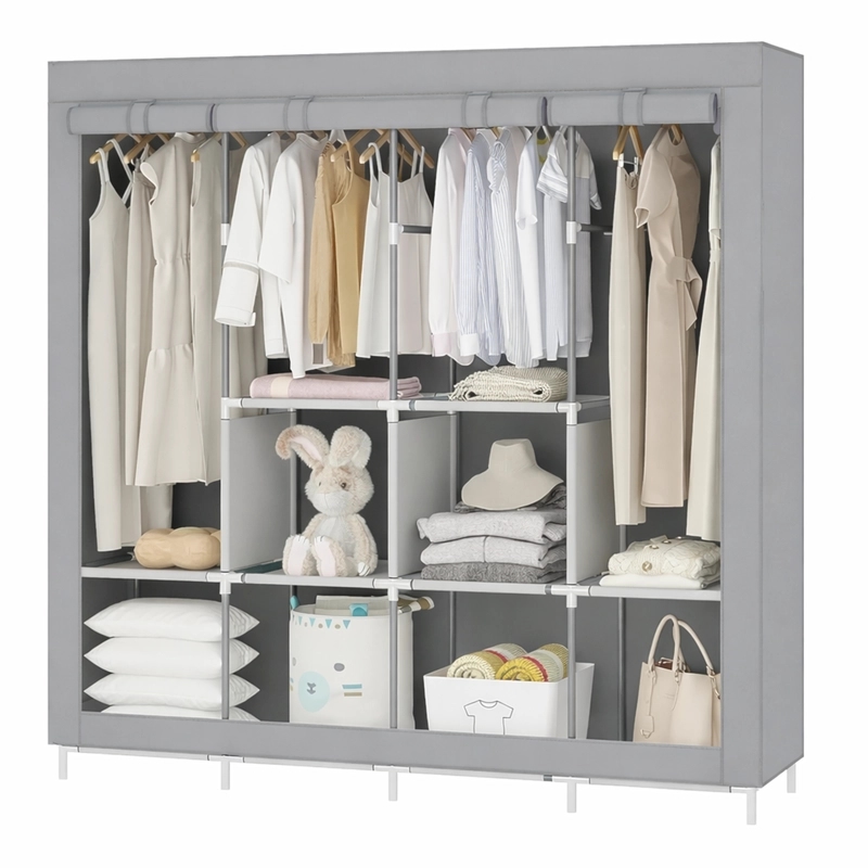 ARMARIO CLOSET ROPERO ARMABLE ORGANIZADOR COLGADOR XL GRIS