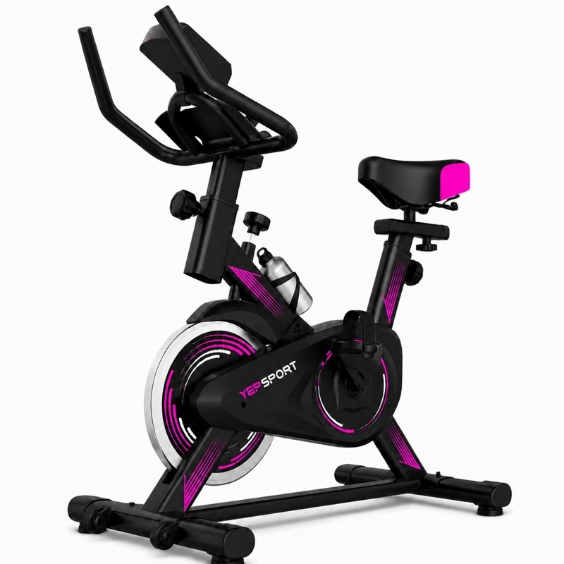 BICICLETA SPINNING YEPSPORT FUCSIA CON BOTELLA
