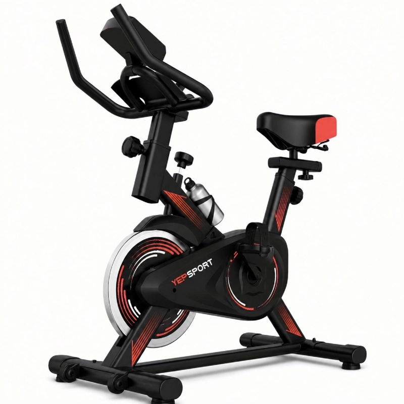 BICICLETA SPINNING YEPSPORT ROJA CON BOTELLA