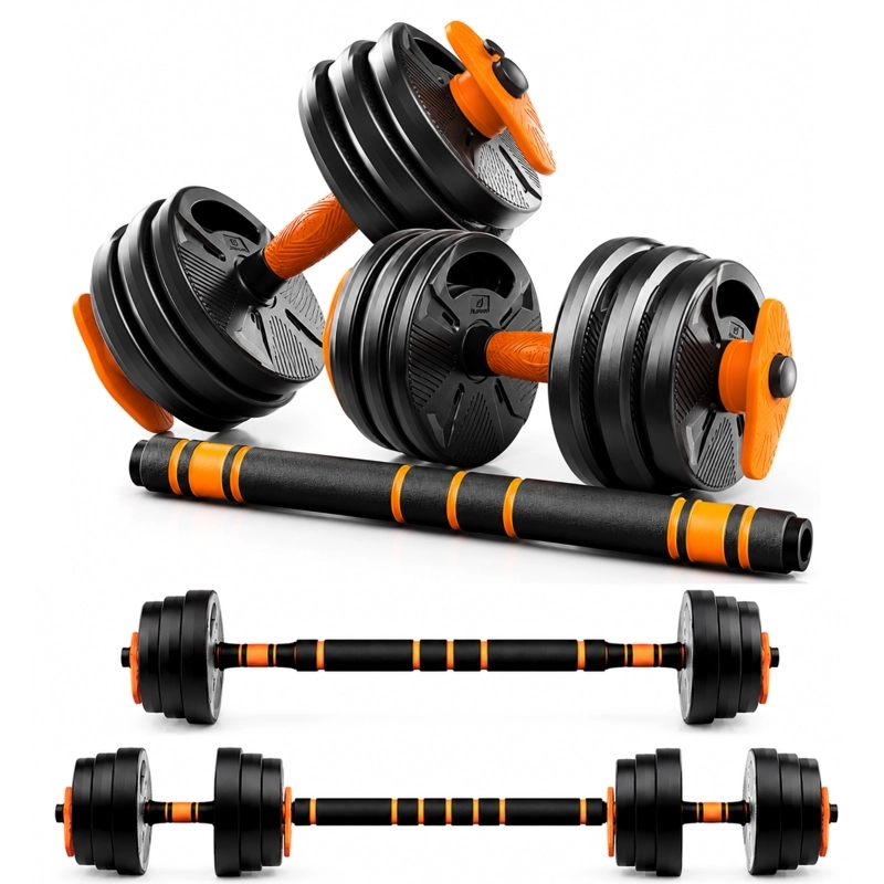SET 20 KG MANCUERNAS Y BARRA NEWGEN PREMIUM