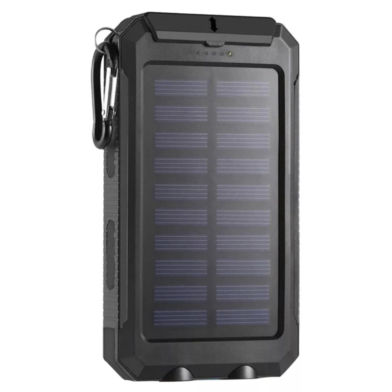 POWER BANK SOLAR 10.000 MAH PRO OUTDOOR CON LINTERNA LED 2 USB RESISTENTE AL AGUA IPX4