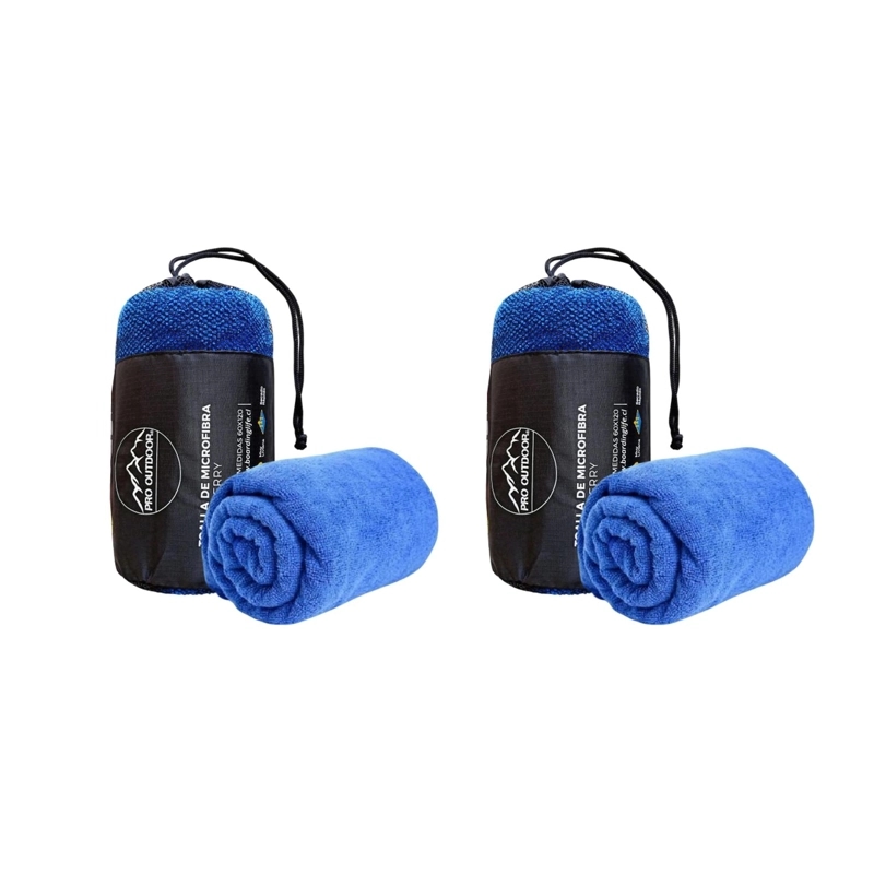 PACK 2 TOALLAS MICROFIBRA TERRY AZUL