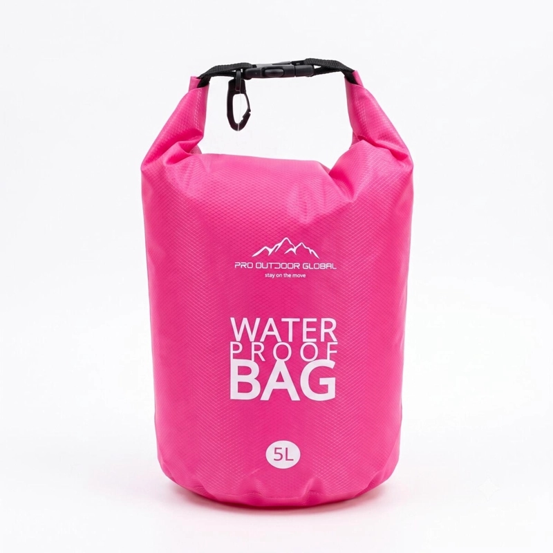 BOLSA SECA CONTRA AGUA IMPERMEABLE FLOTANTE OUTDOOR CAMPING KAYAK 5L ROSADA