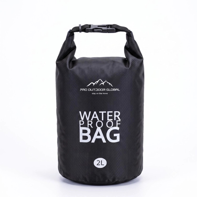 BOLSA SECA CONTRA AGUA IMPERMEABLE FLOTANTE OUTDOOR CAMPING KAYAK 2L NEGRA