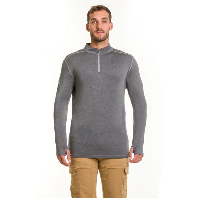 POLERA DRY FIT HW SPX MANGA LARGA HOMBRE CARBON GREY