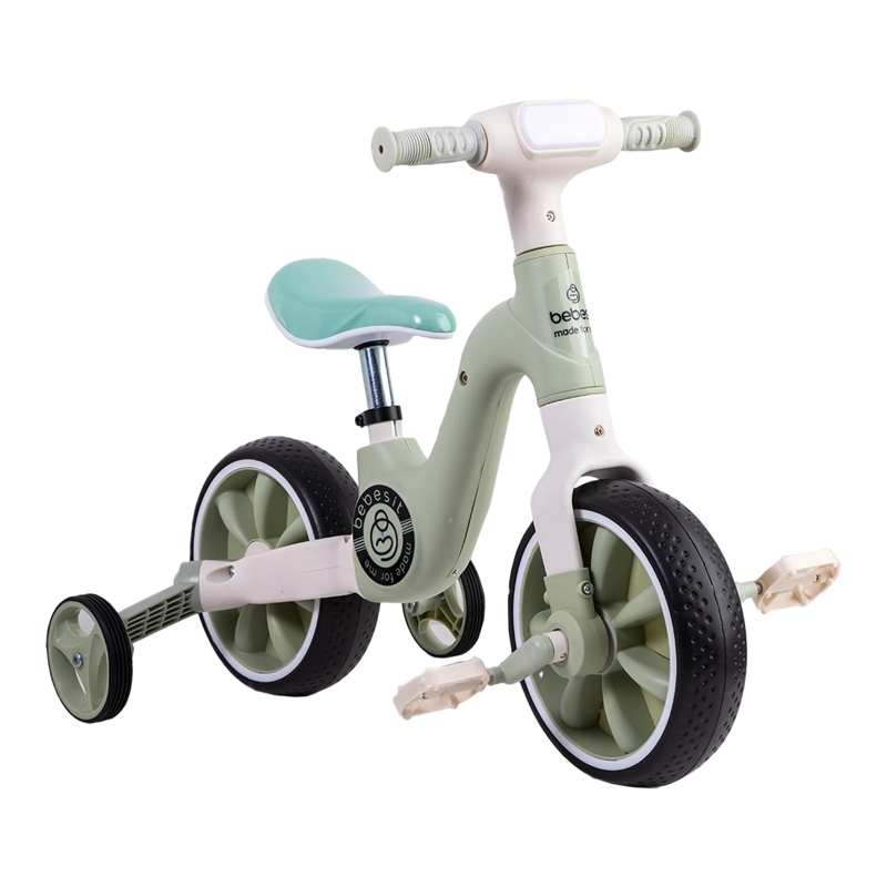 TRICICLO BEBESIT BICICLETA APRENDIZAJE PEDALES 2 EN 1 XT05 VERDE
