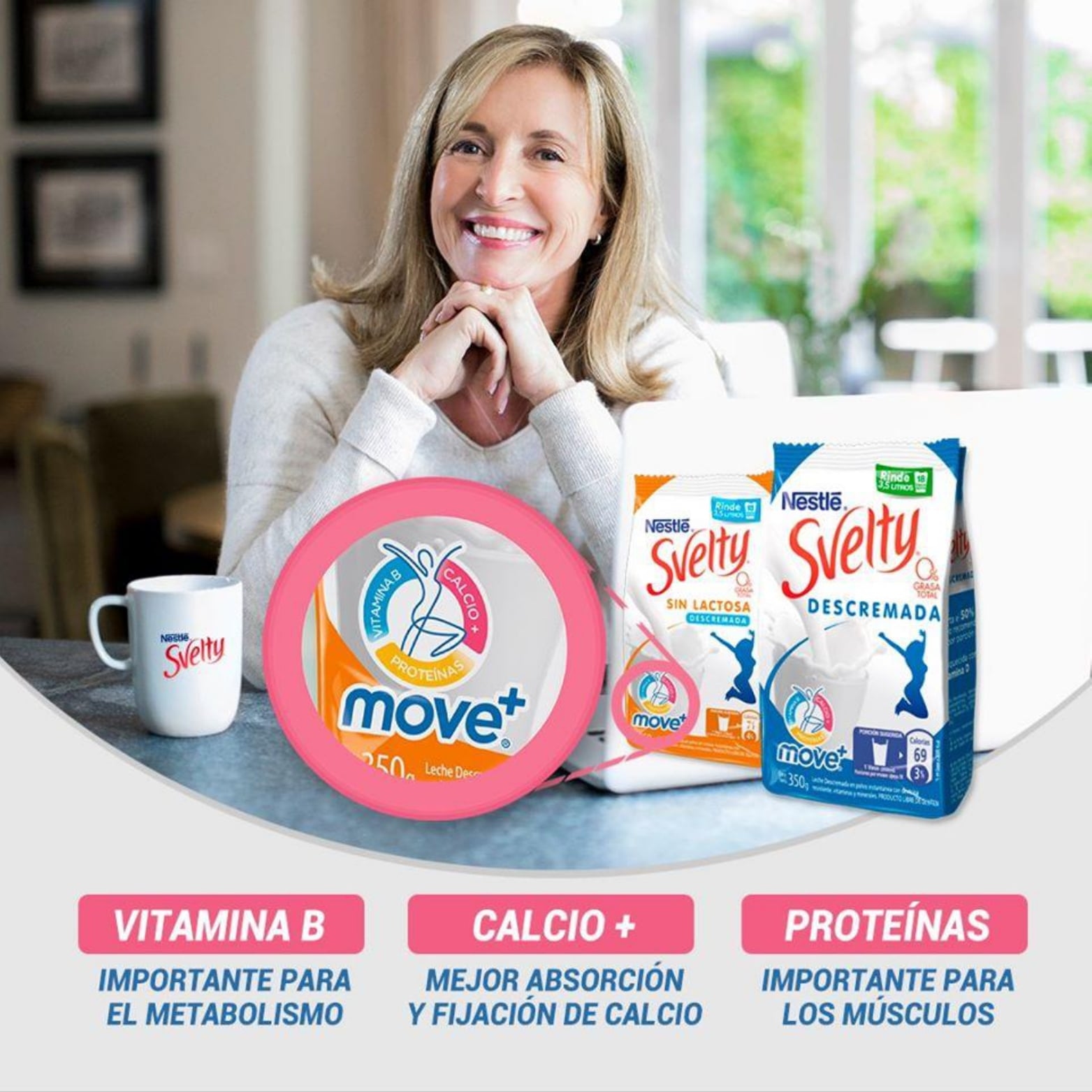 LECHE EN POLVO SVELTY MOVE+ DESCREMADA SIN LACTOSA 800G X2 BOLSAS
