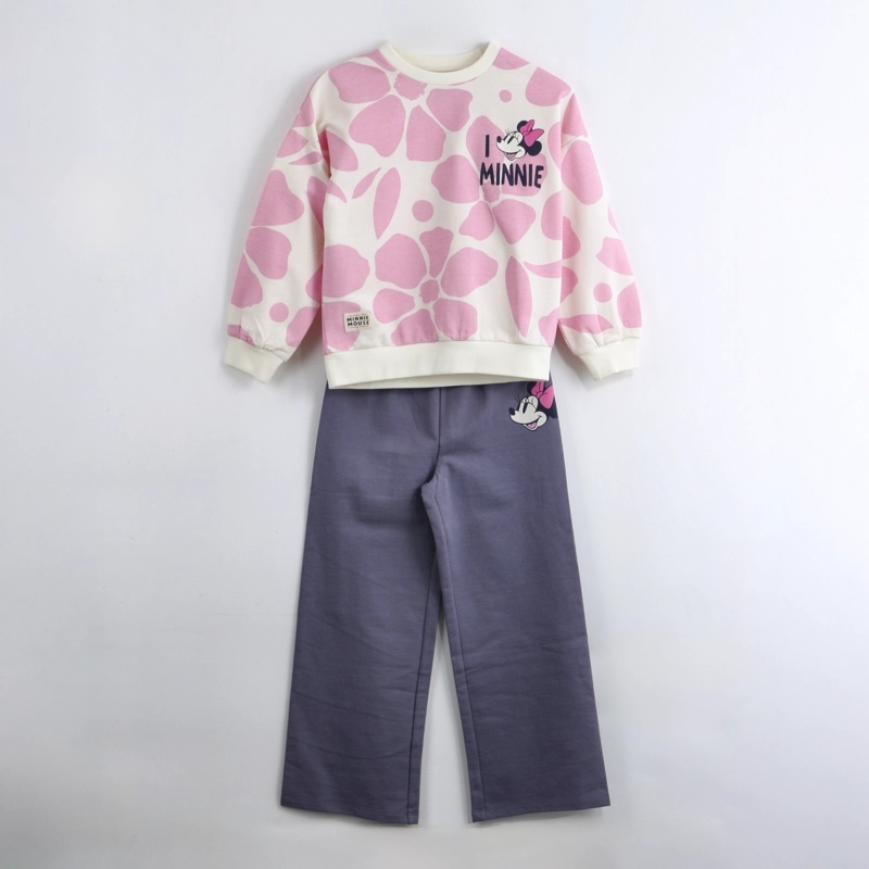 CONJUNTO BUZO NIÑA MINNIE DISNEY FLORES BLANCO