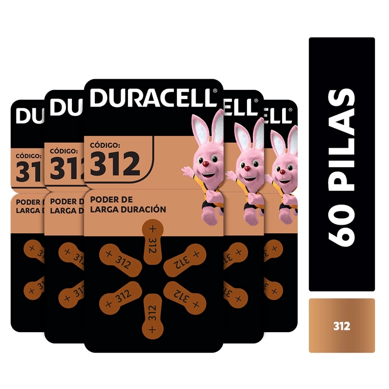 PACK 60 PILAS DURACELL AUDIFONO TAMAÑO 312/SUPERSTORE