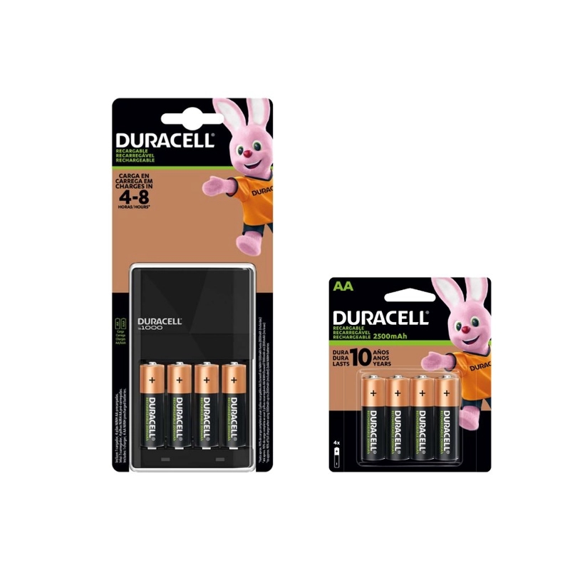 PACK CARGADOR DURACELL +4 PILAS AA +4 PILAS AAA RECARGABLES